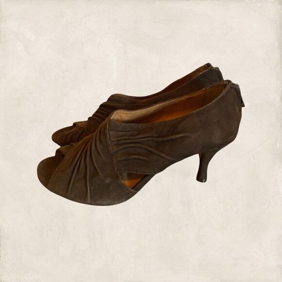 Corso Como Caryn Brown Peep Toe Mid Heels 6 - Picture 2 of 6